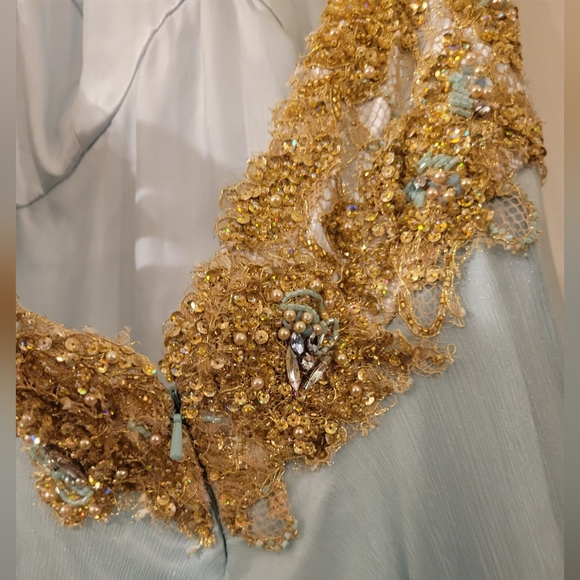 Vintage Silk Sequin Graduation Formal Dress - Picture 8 of 11